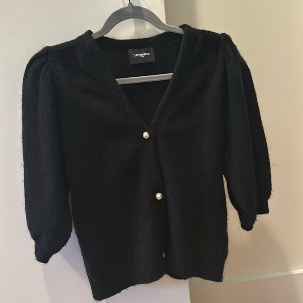 Kooples knitted cardigan with puffy sleeves